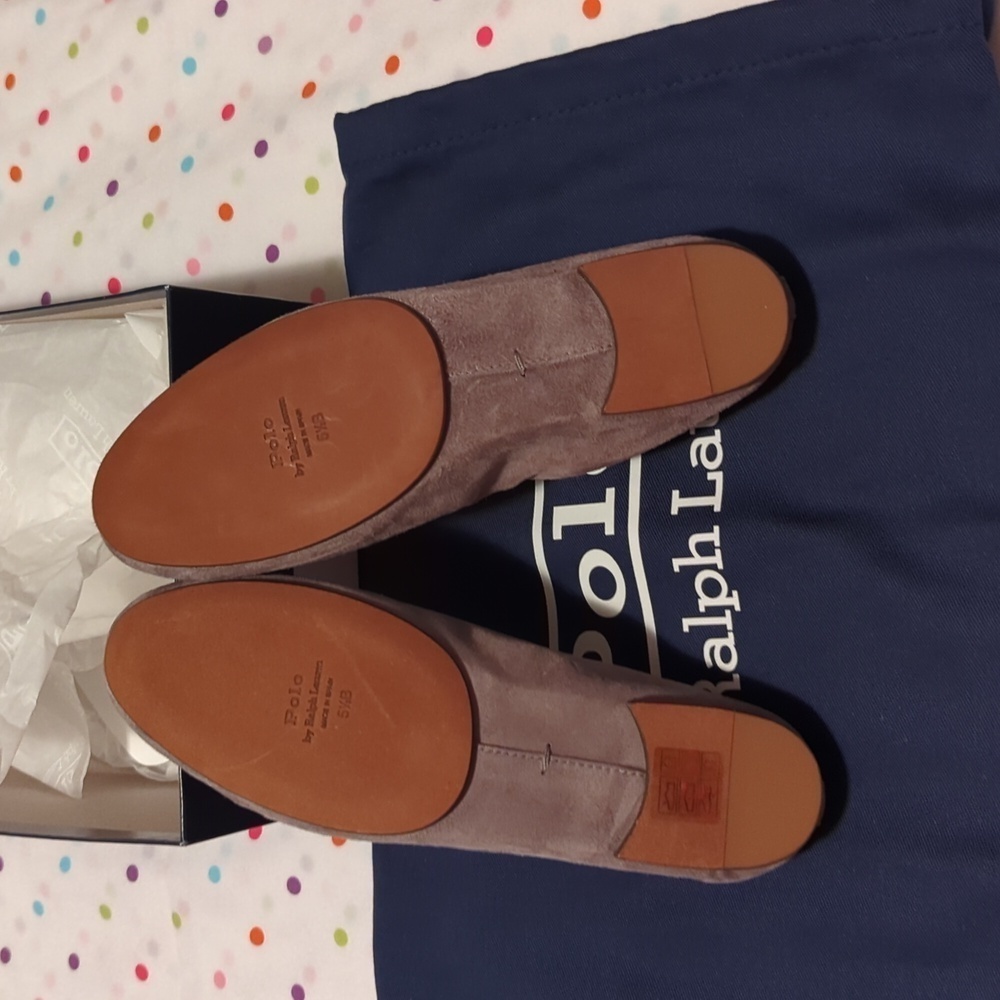 Polo Ralph Lauren Women's Ballet-Ballerina Flat Grey Suede shoes. Size 5.5B. - Picture 3 of 9